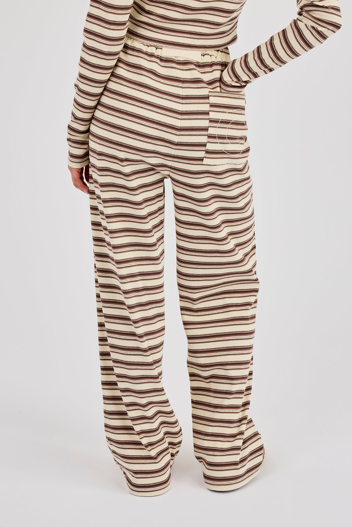 Gestreifte weite Hose – Off-White