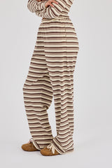Gestreifte weite Hose – Off-White