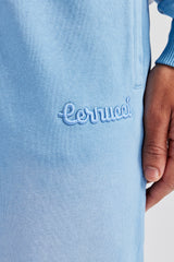 Washed Slim Flare Joggers - Blue