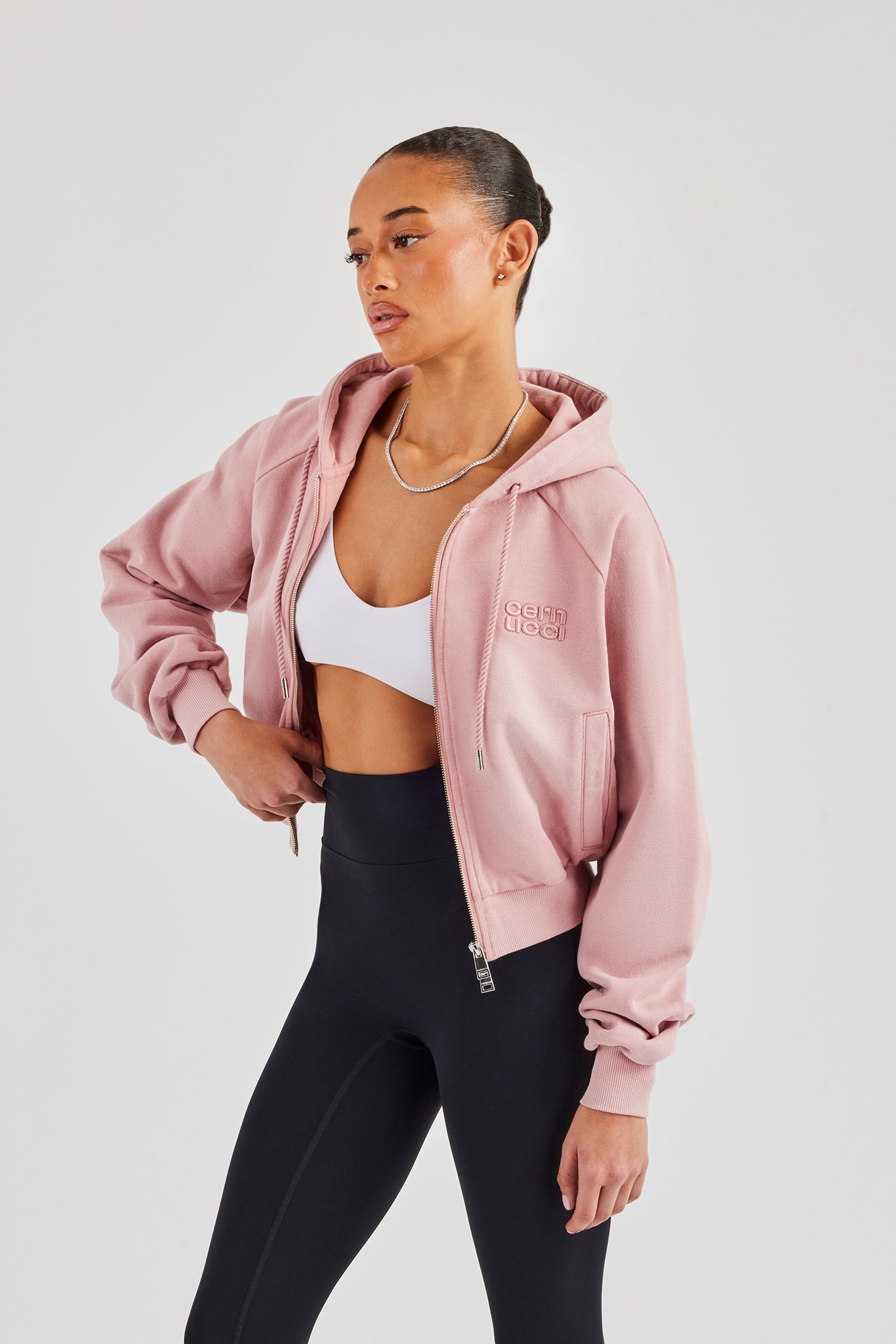 Washed Raglan Zip Through Hoodie - Pink | Womens Hoodies & Sweats