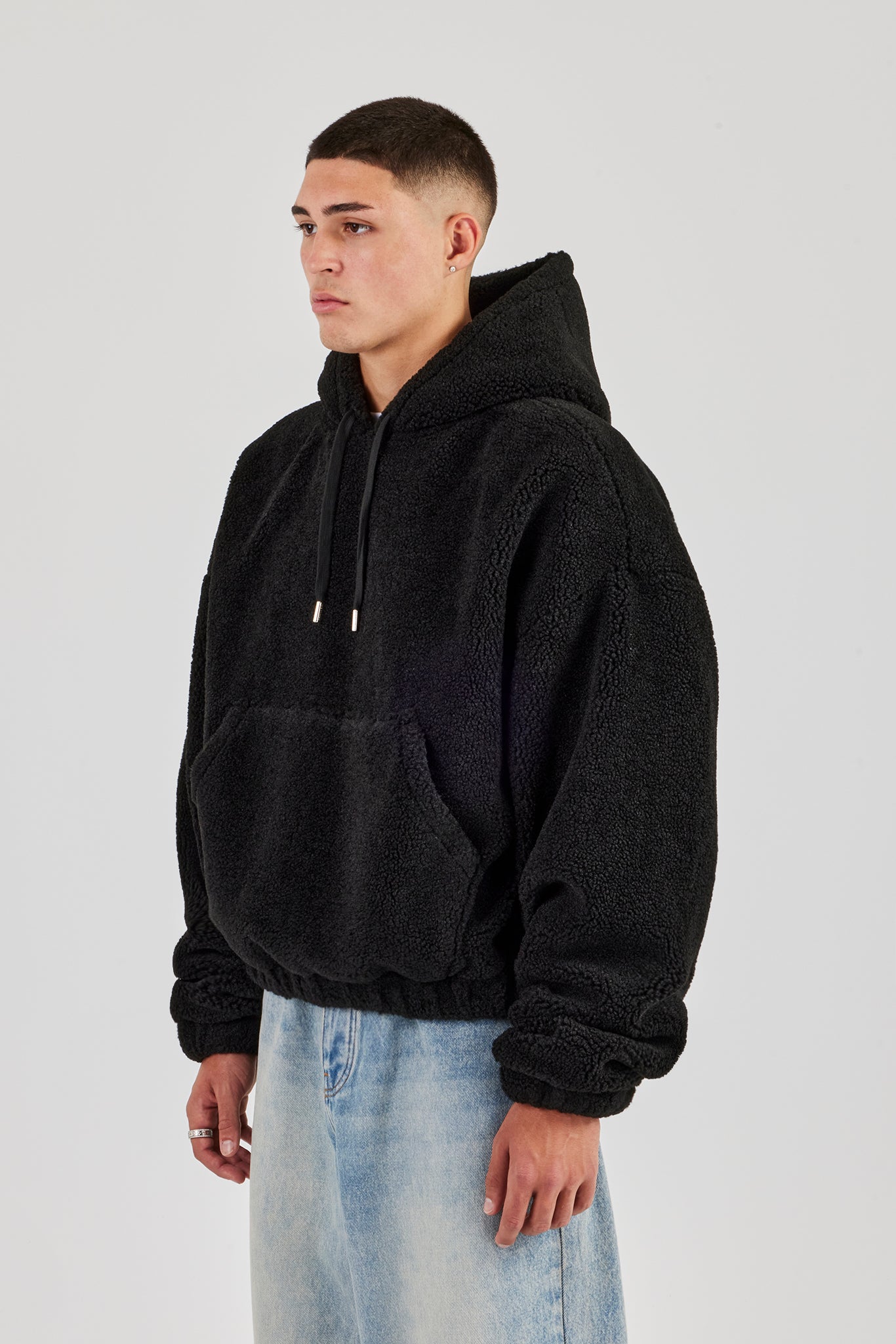 Boxy Borg Hoodie - Schwarz