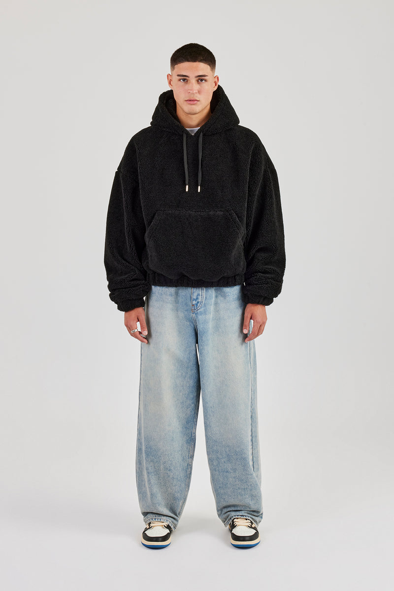 Boxy Borg Hoodie - Schwarz