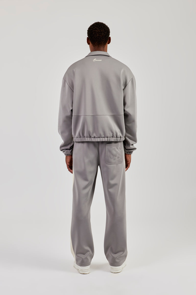 Trainingsjacke und lässige Hose mit Poly-Kontrast - Grau