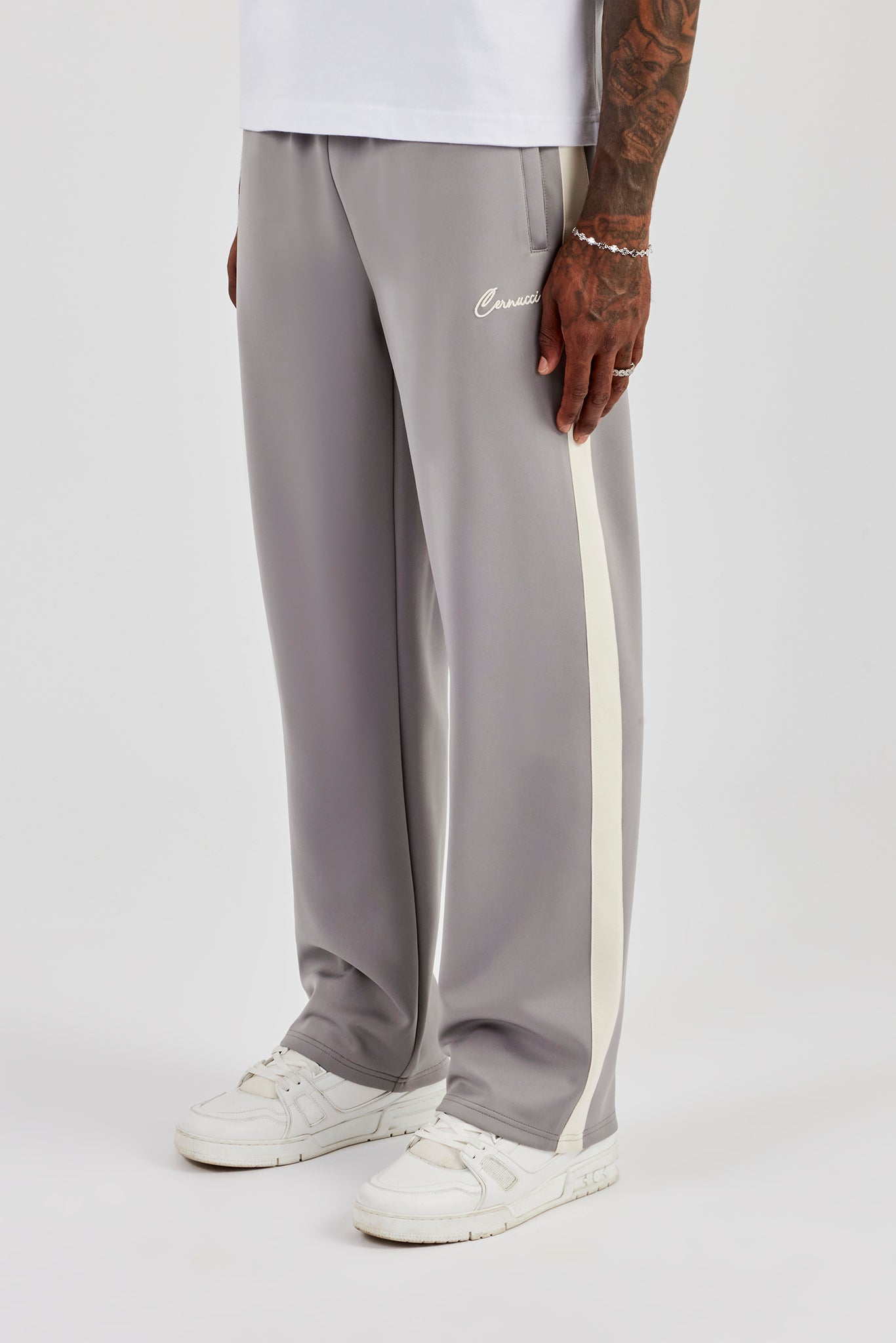 Relaxed-Hose mit Poly-Kontrast - Grau