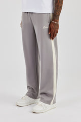 Poly Contrast Relaxed Trouser - Grey