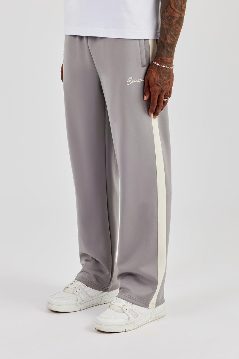 Poly Contrast Relaxed Trouser - Grey