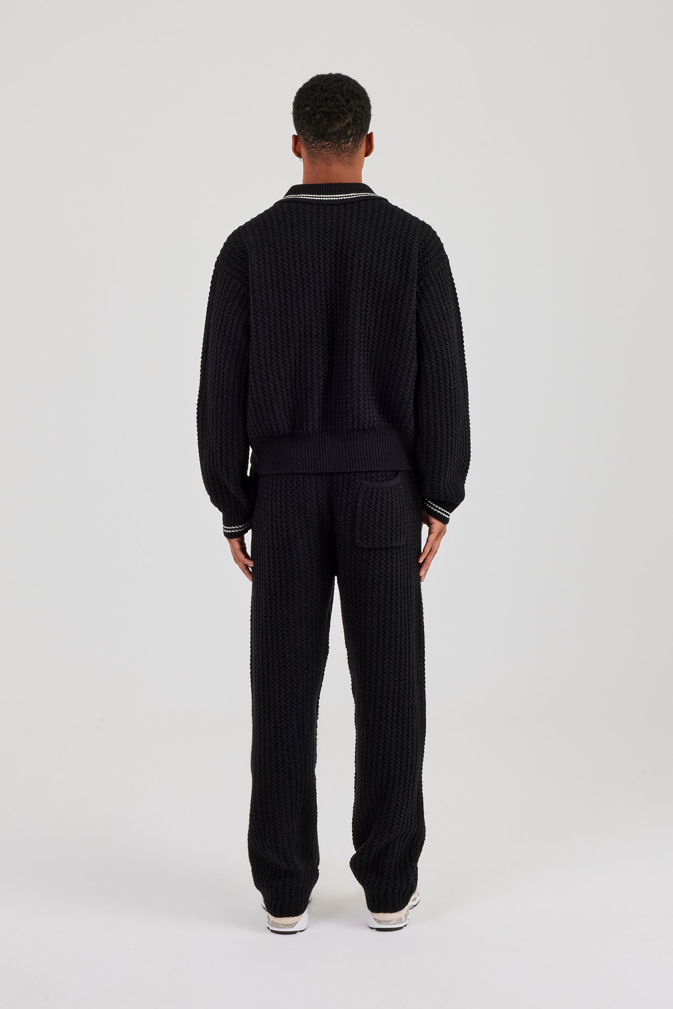 Knitted Harrington & Jogger - Black