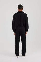 Knitted Harrington & Jogger - Black