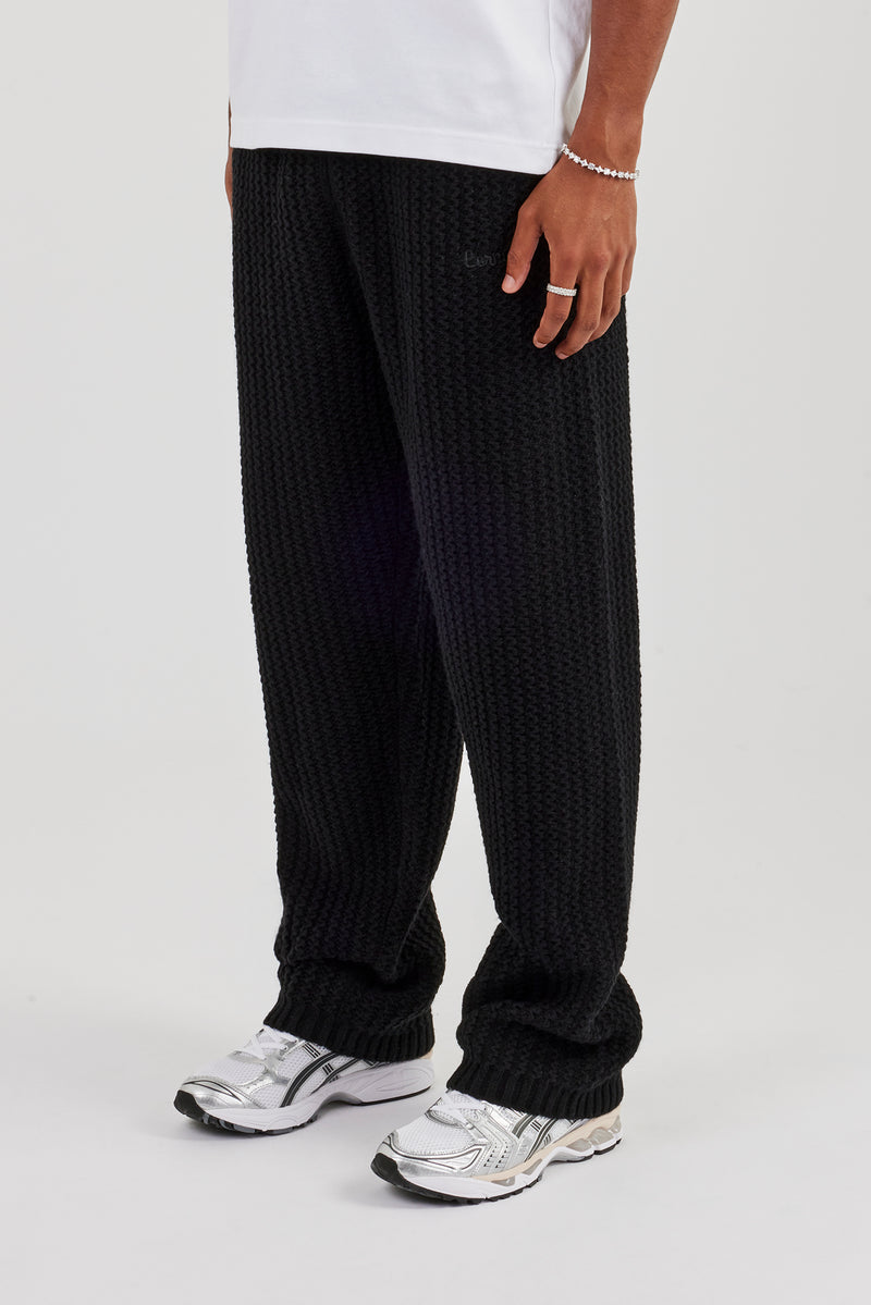 Relaxed-Strick-Jogginghose - Schwarz