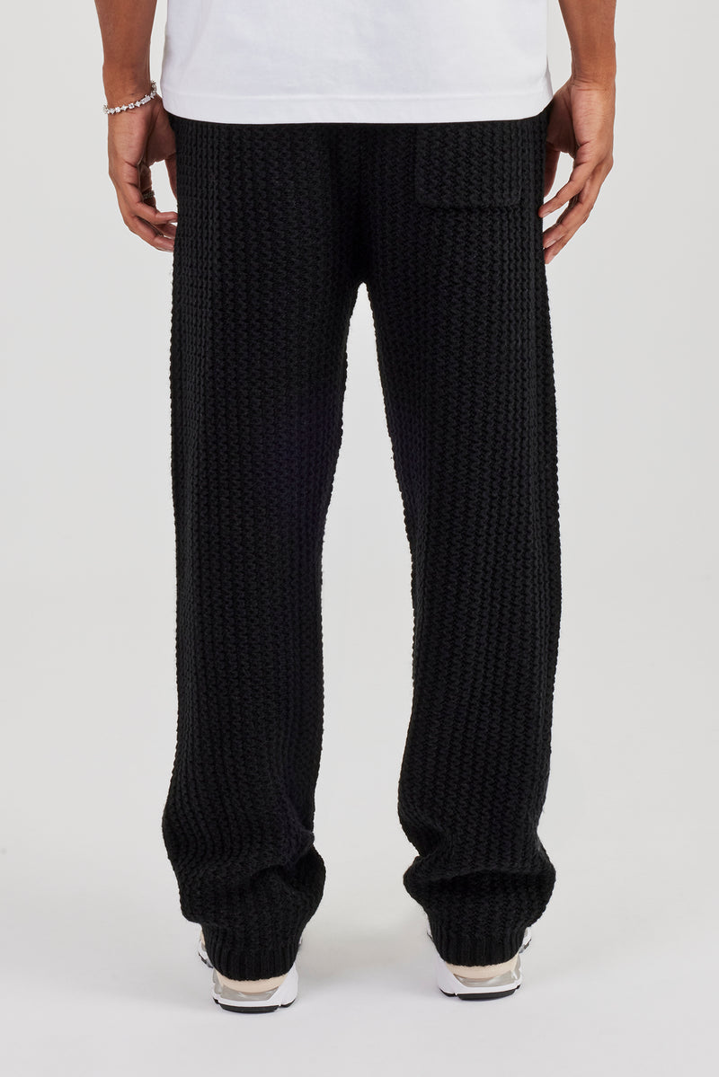 Relaxed-Strick-Jogginghose - Schwarz