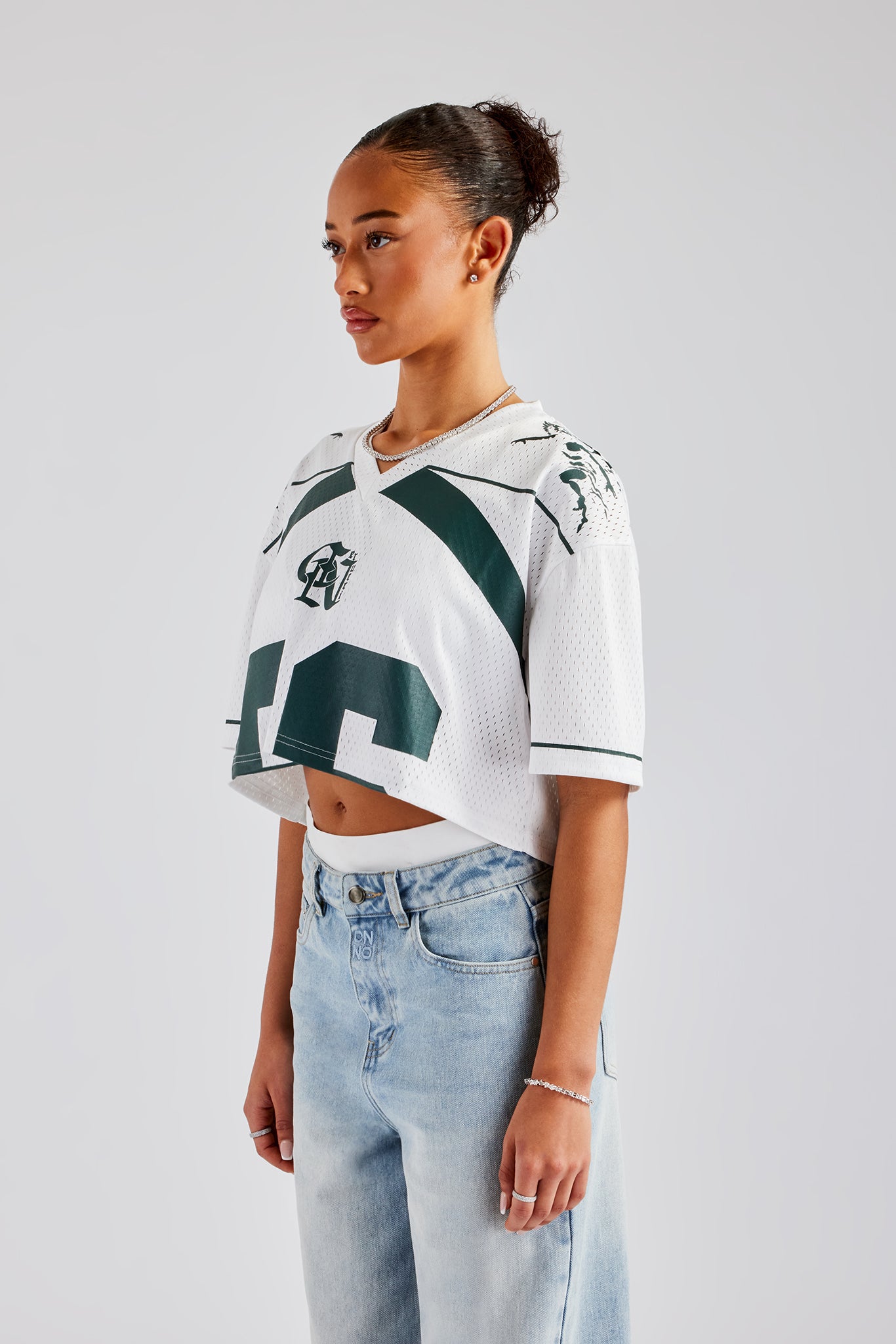 Mesh Cropped 86 Top - White | Womens Tees & Vests | Shop Crop Tops