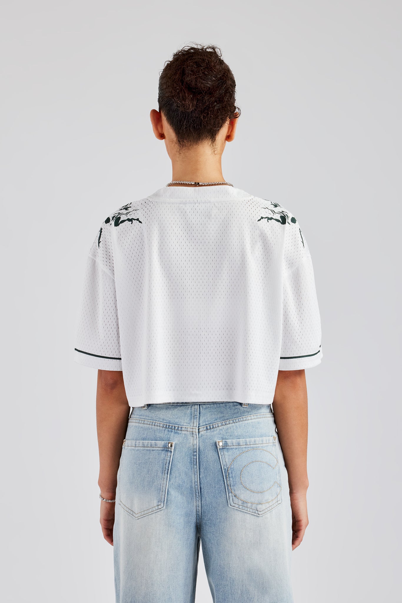 Mesh Cropped 86 Top - White | Womens Tees & Vests | Shop Crop Tops