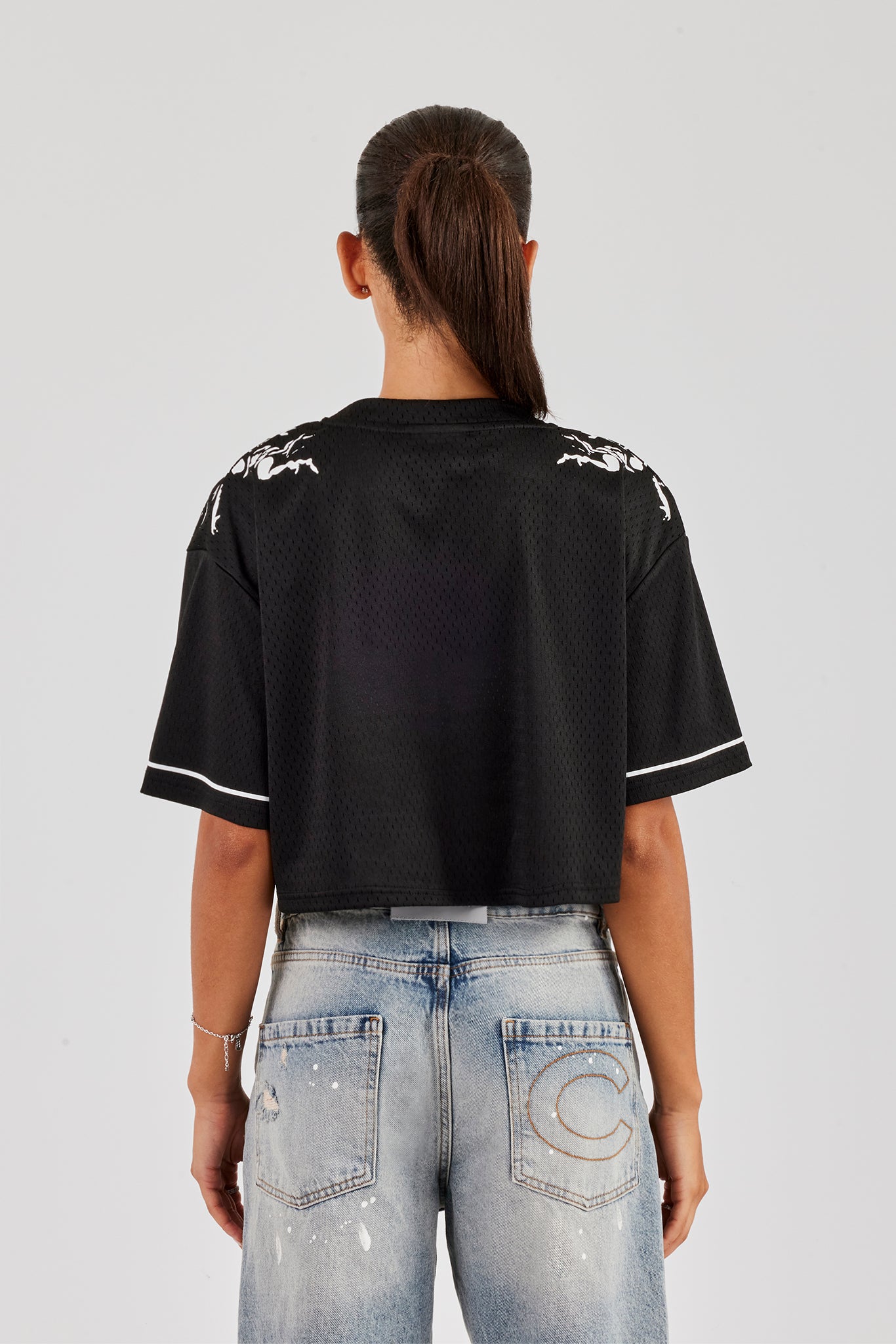 86 Cropped Mesh Top - Black | Womens Tees & Vests | Shop Crop Tops