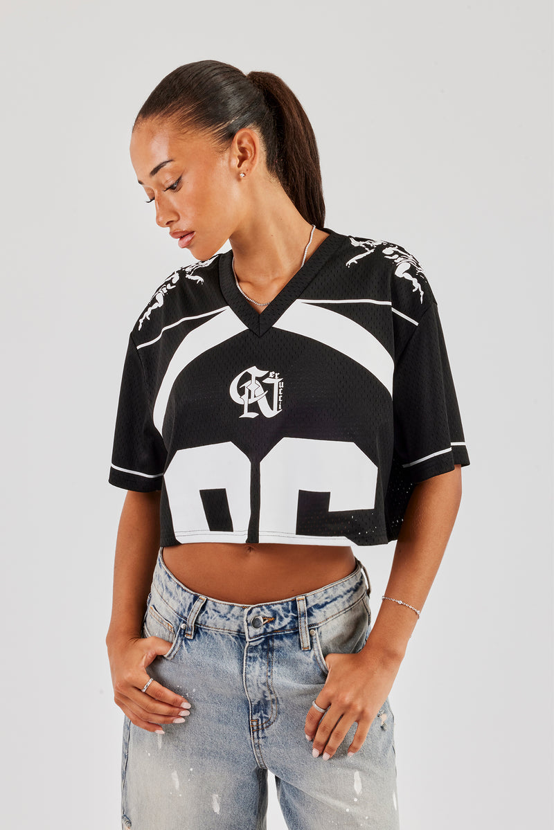 86 Kurzes Mesh-Top - Schwarz