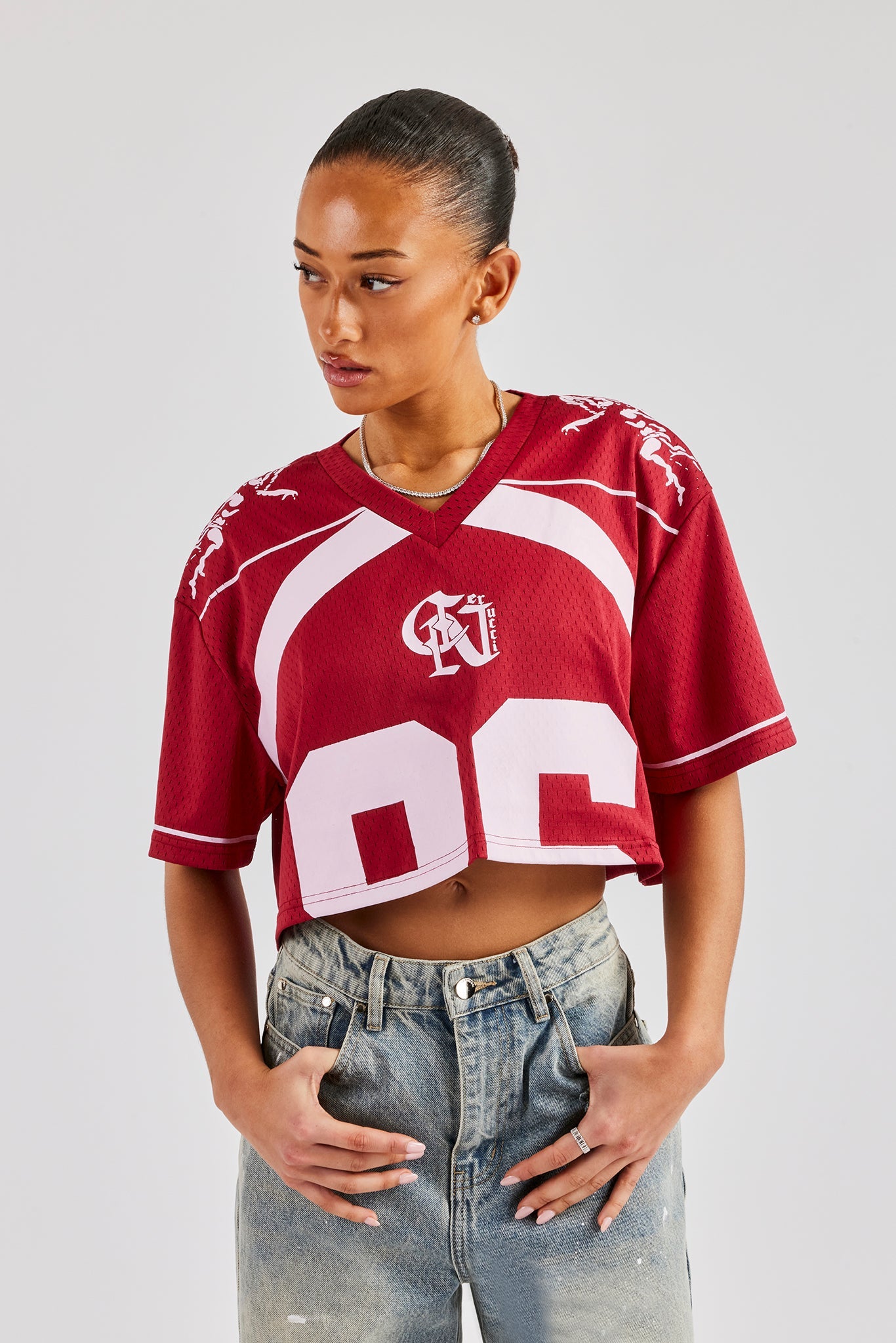 86 Cropped Mesh Top - Cherry Red | Womens Tees & Vests | Shop T