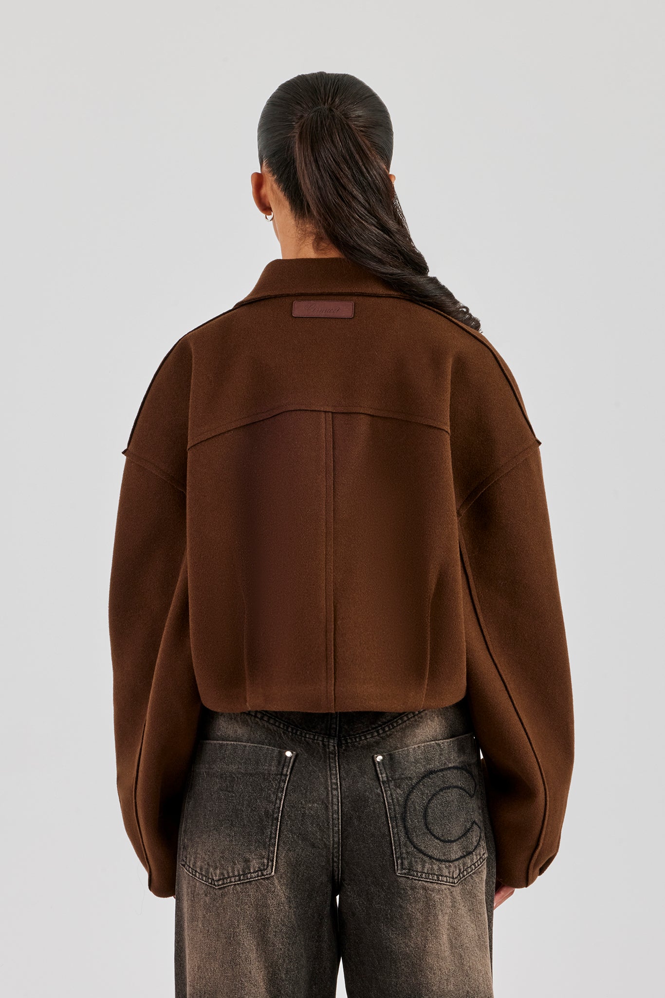 Wool Harrington Jacket - Chocolate | Womens Outerwear | Shop
