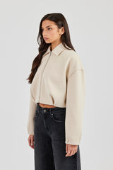 Harrington-Jacke aus Wolle - Off White