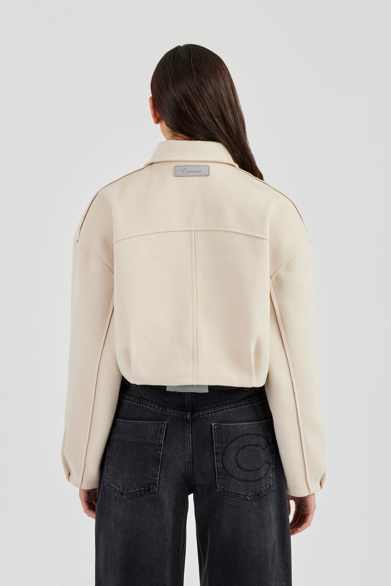 Harrington-Jacke aus Wolle - Off White