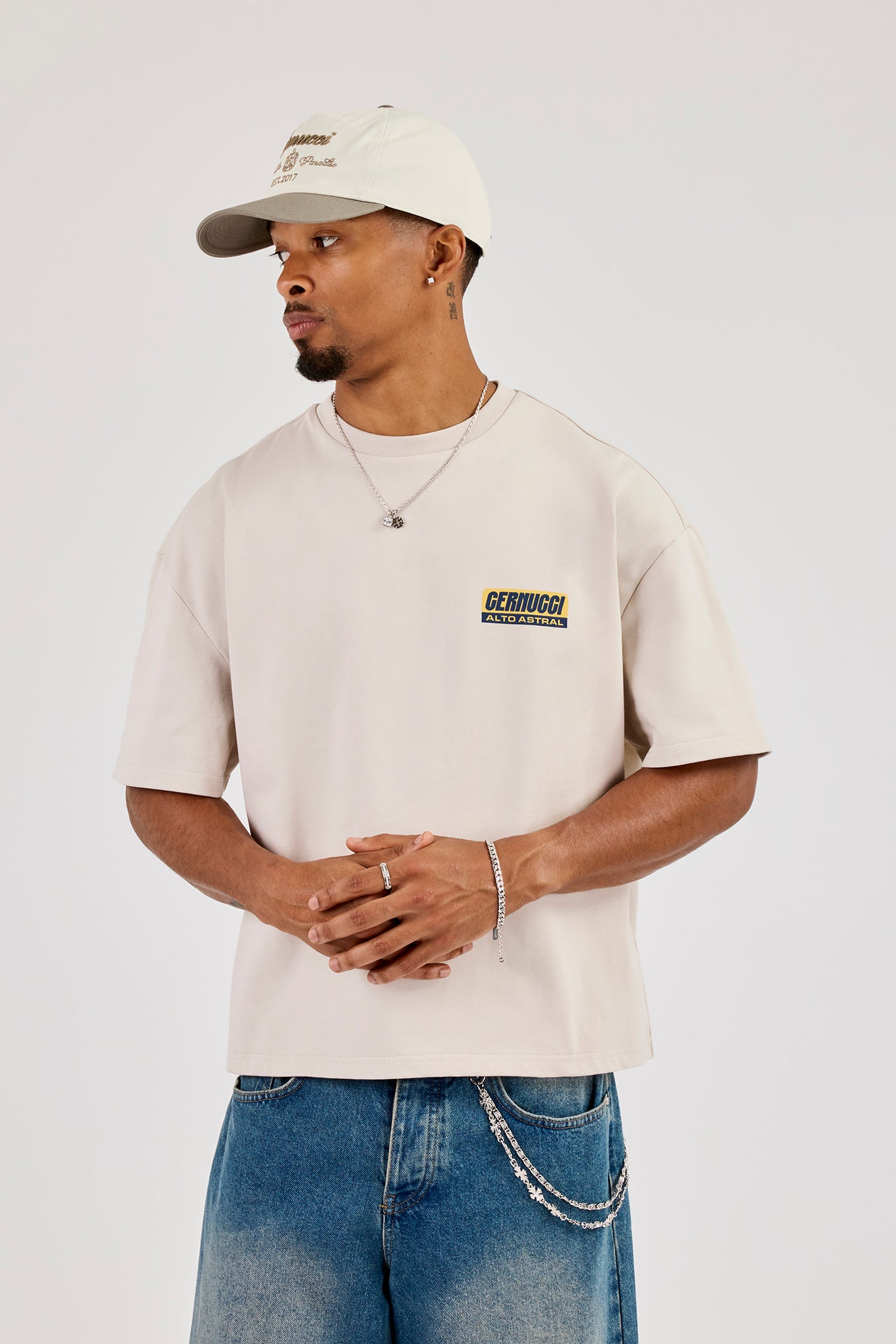 Cernucci Alto Astral Boxy T-Shirt - Stone