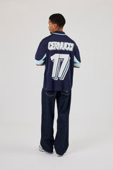 Cernucci Contrast Panel Football Top - Navy