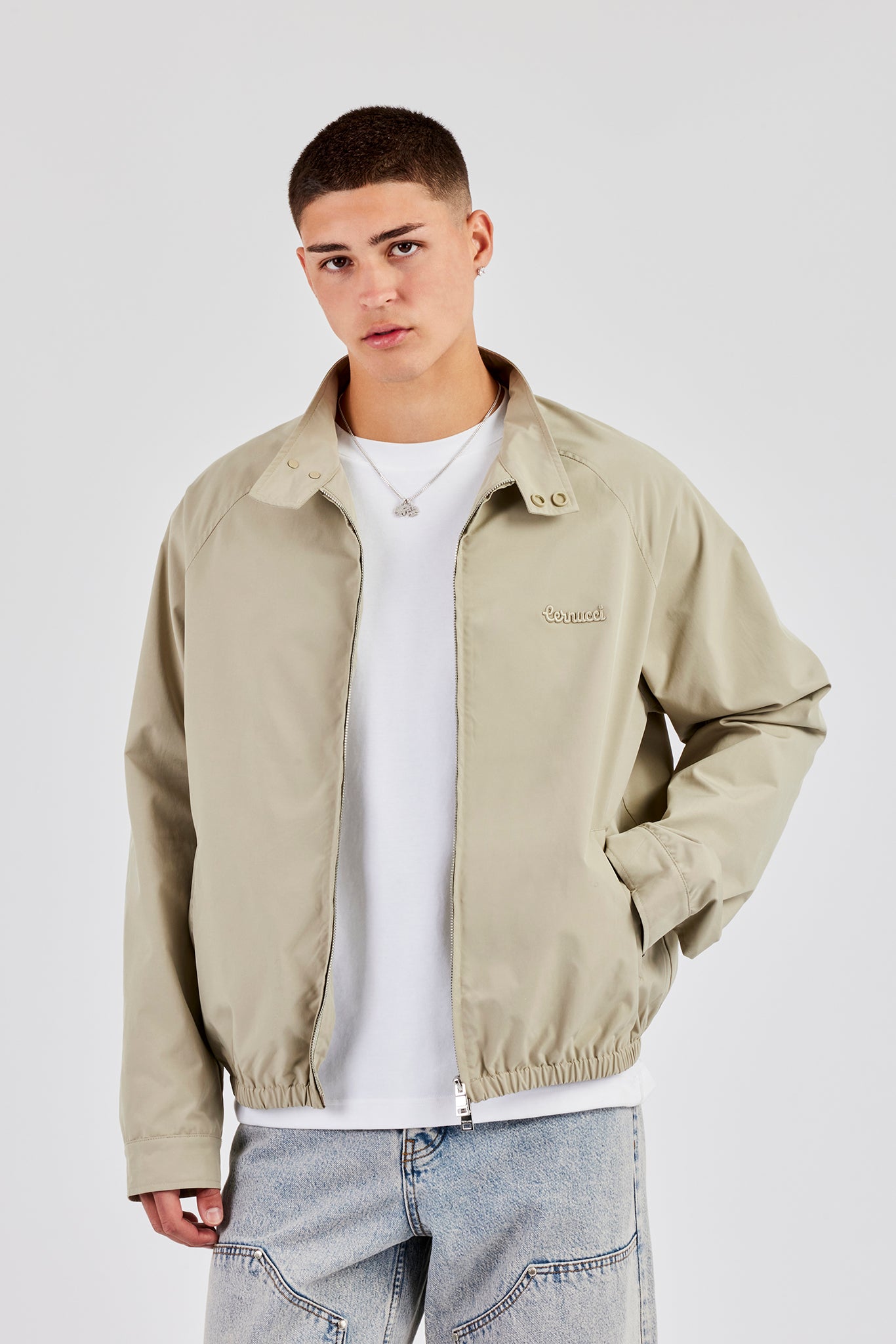 Funnel Neck Jacket - Green