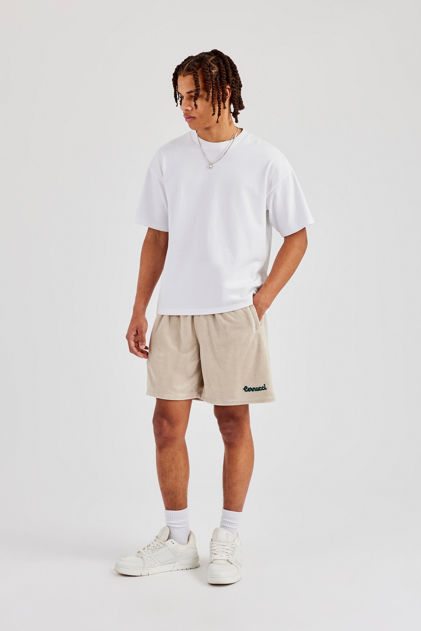 Towelling Relaxed Short - Off White