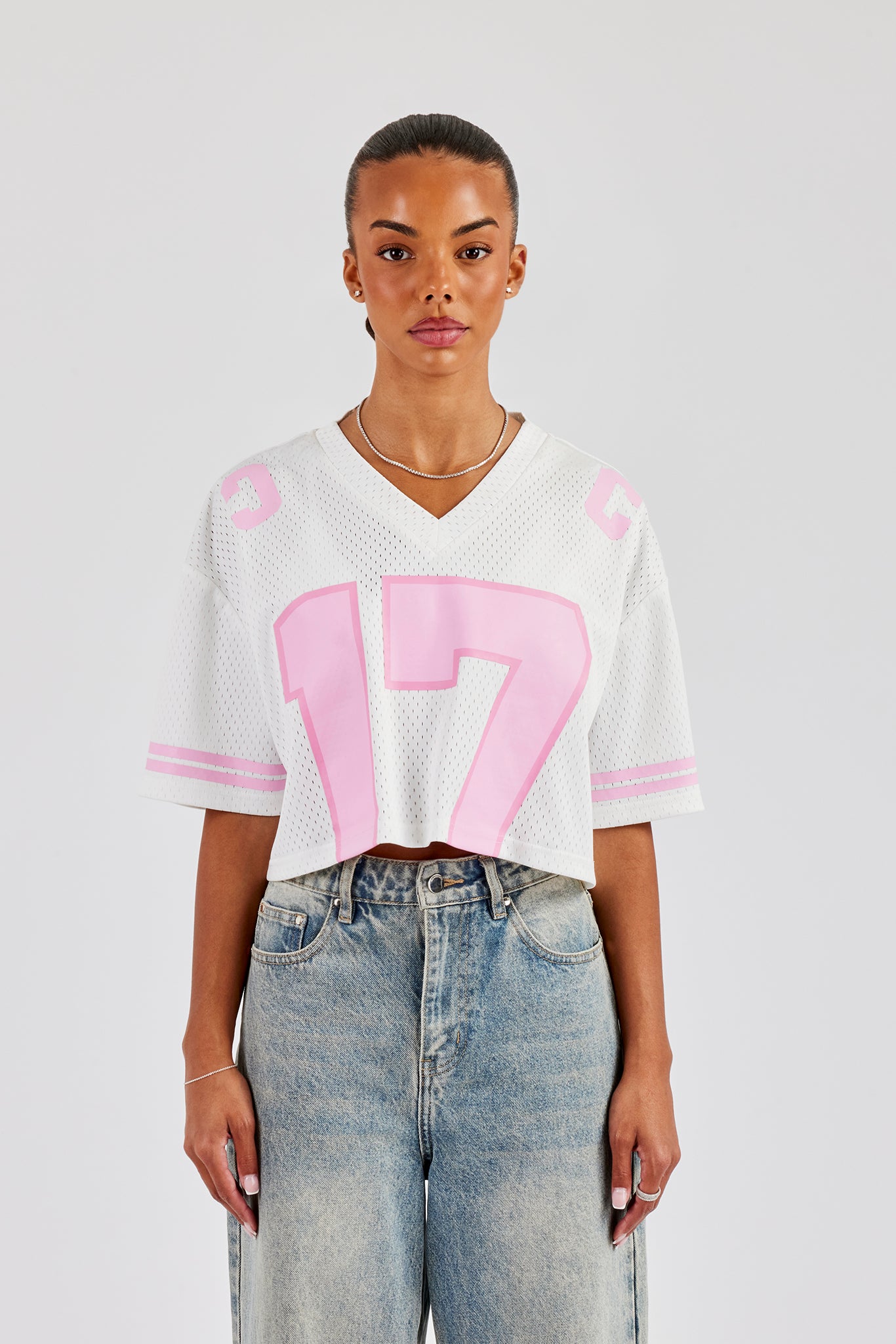 17 Mesh Cropped T-Shirt - White