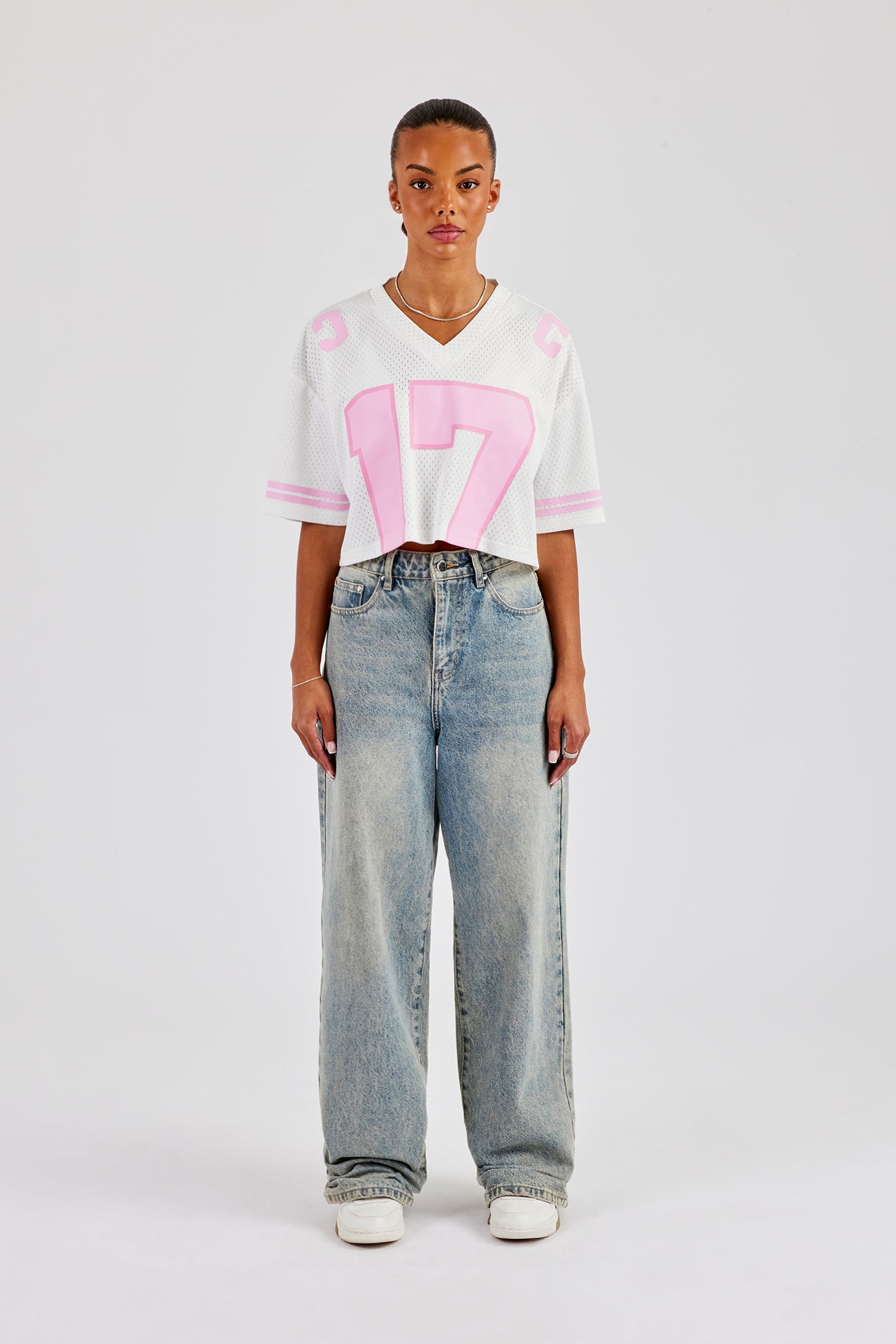 17 Mesh Cropped T-Shirt - White