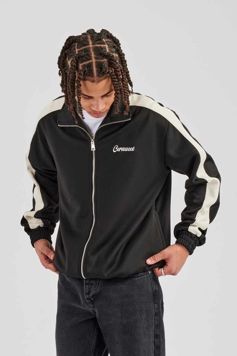 Contrast Panel Track Jacket - Black | Mens Outerwear | Shop Jackets at ...