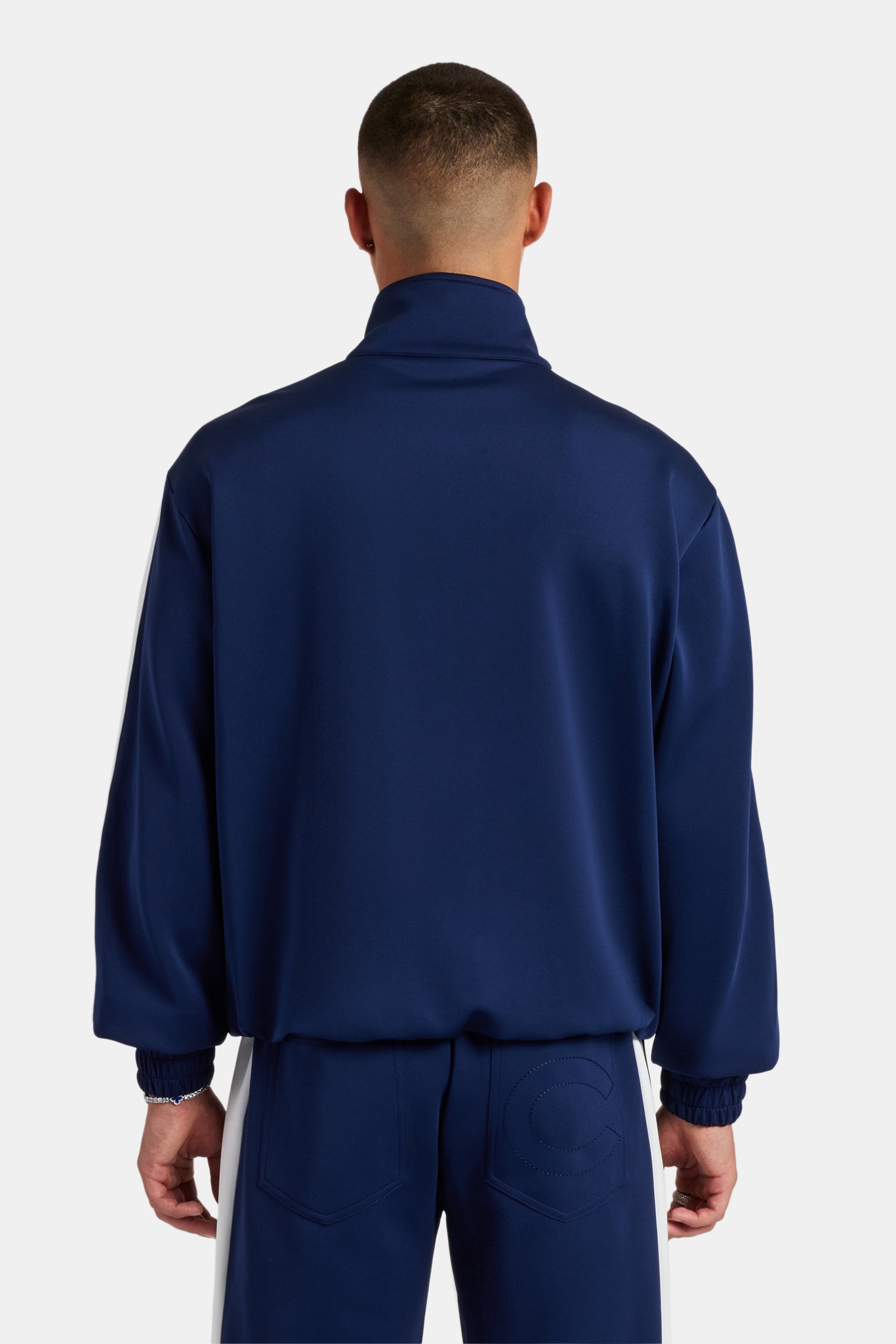Trainingsjacke mit Kontrasteinsätzen – Marineblau 