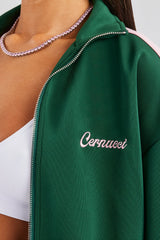 Trainingsjacke mit Kontrasteinsätzen - Grün