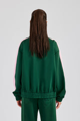 Trainingsjacke mit Kontrasteinsätzen - Grün