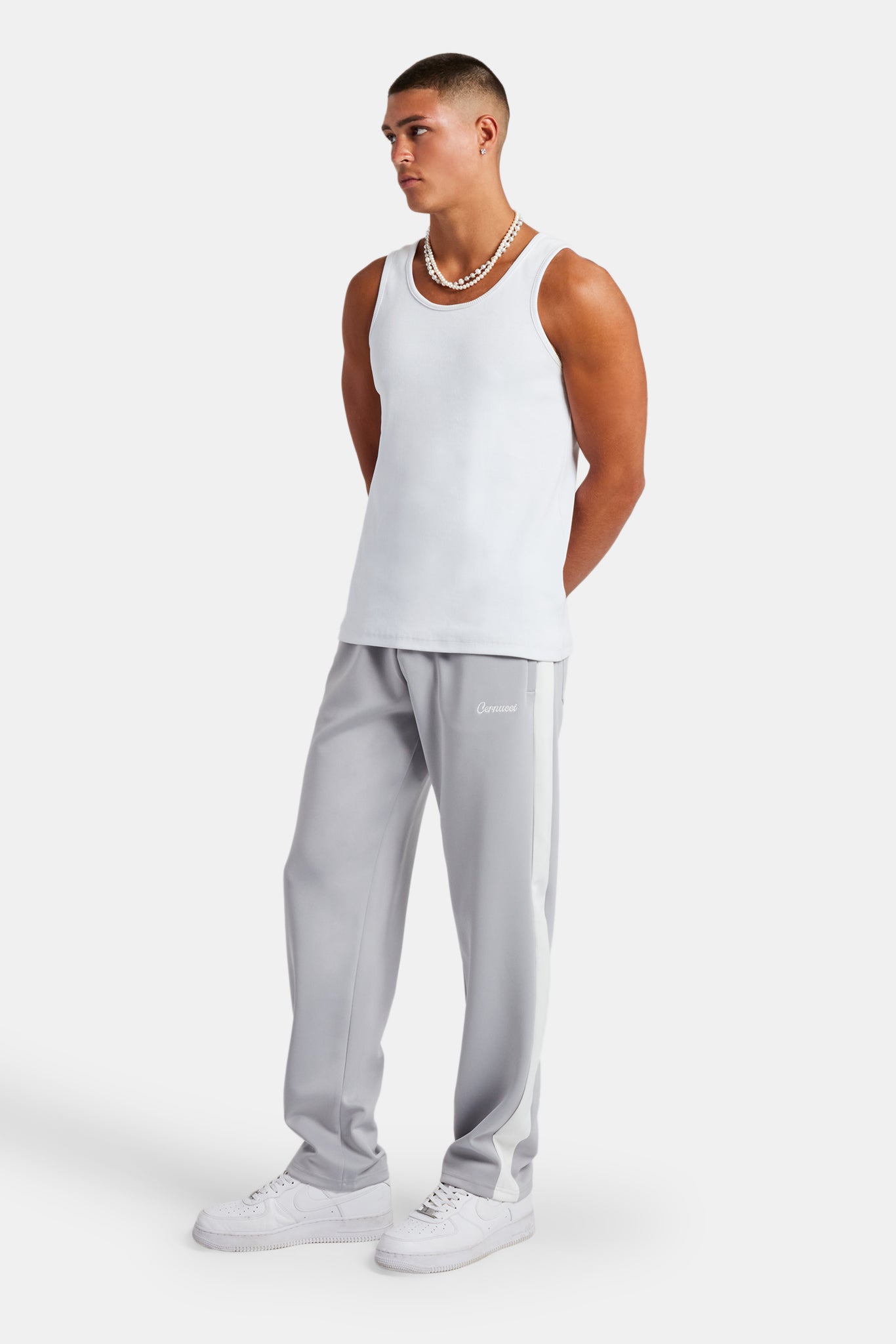 Contrast Panel Track Pant - Grey