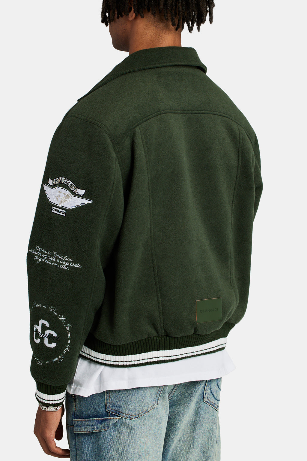 Varsity Harrington Bomber Jacket Green Mens Outerwear Shop Bomber