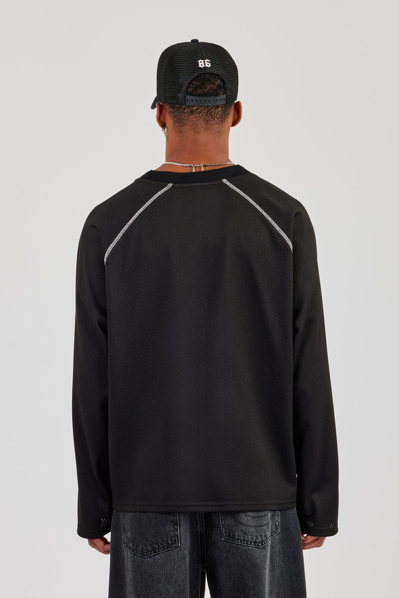 Long Sleeve Mesh 86 Jersey - Black