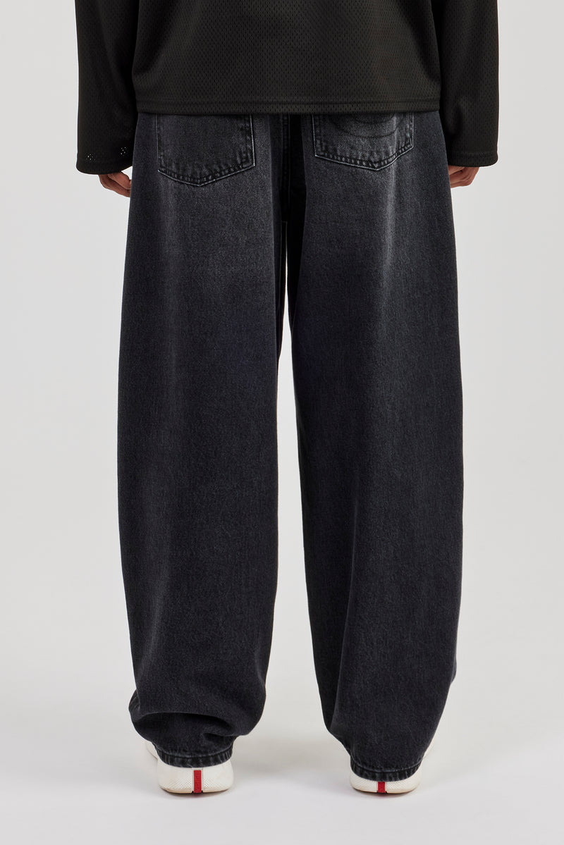 Super Baggy Jeans – Verwaschenes Schwarz