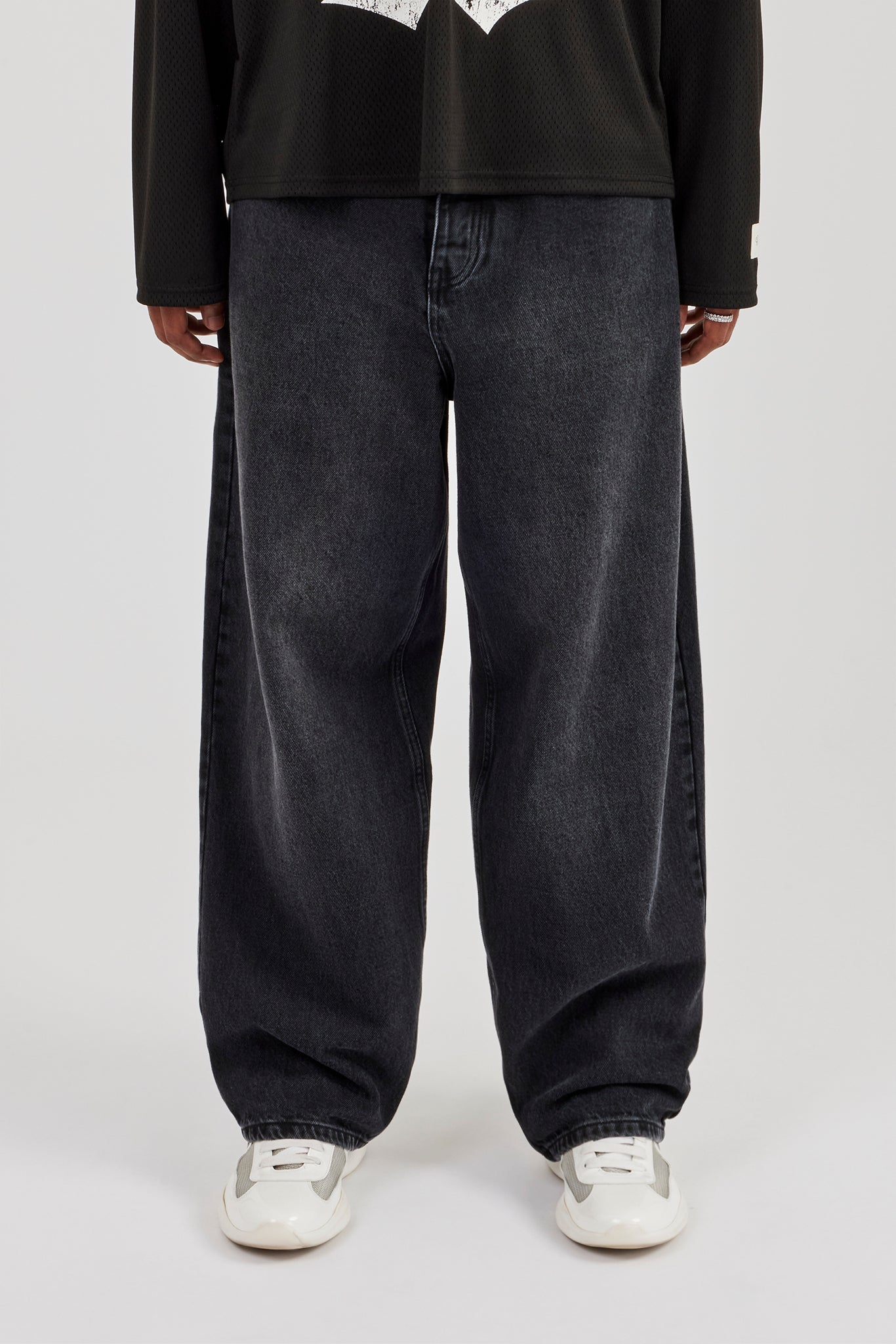 Super Baggy Jeans – Verwaschenes Schwarz