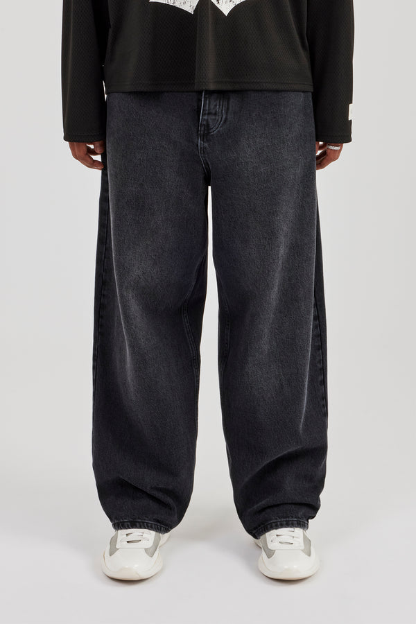Super Baggy Jeans – Verwaschenes Schwarz