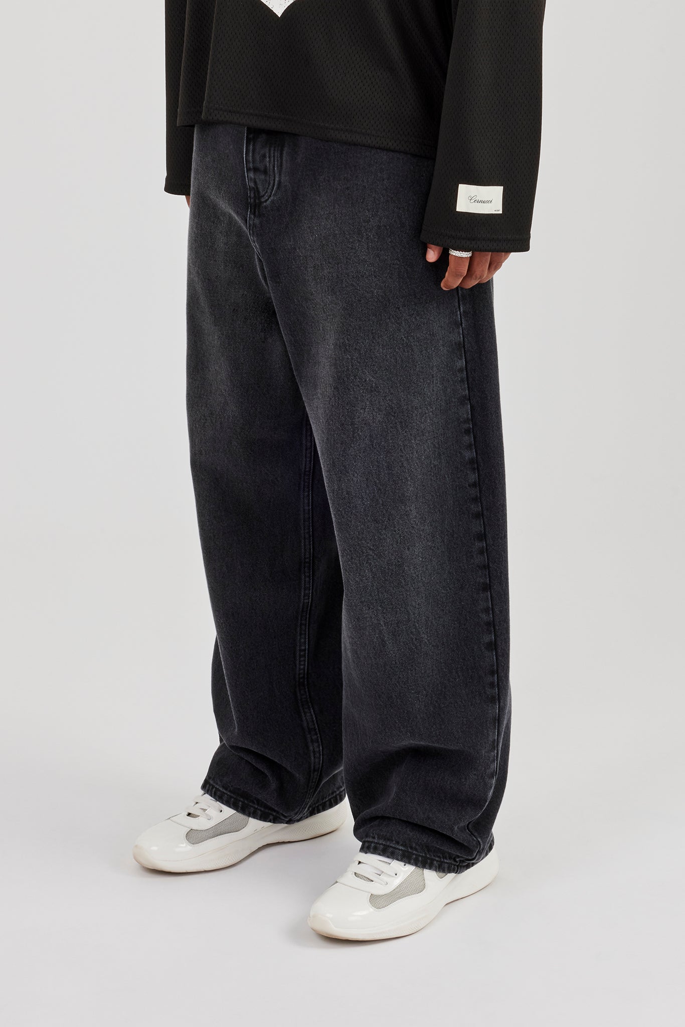 Super Baggy Jeans – Verwaschenes Schwarz