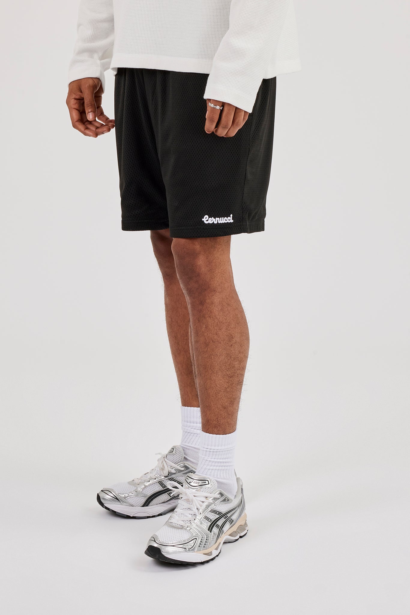 Relaxed Mesh Logo Short - Black
