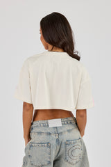 Cernucci 86 Mesh Super Cropped T-Shirt - Off White