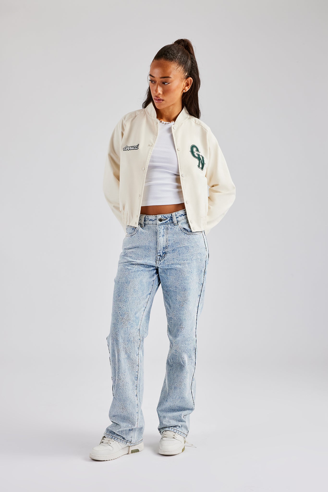 Etched Relaxed Denim Jean - Ice Blue | Womens Denim | Shop Denim