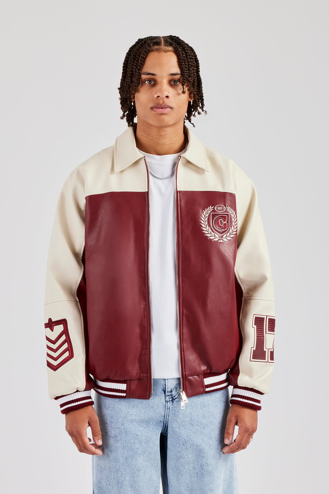 Oversized Vintage Wash Bomber Jacket - Red | Mens Outerwear | Shop