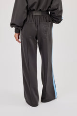Blue Taping Wide Leg Track Pant - Charcoal