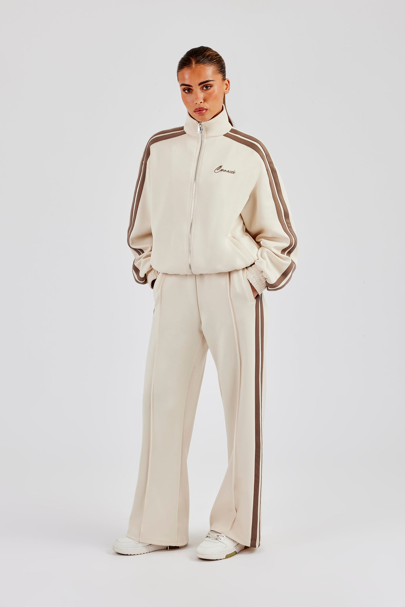 Taupe-Tape Trainingsjacke und Hose Set – Off White 