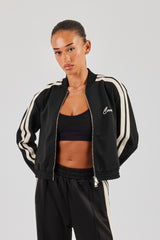 Bomberjacke mit Streifen - Schwarz