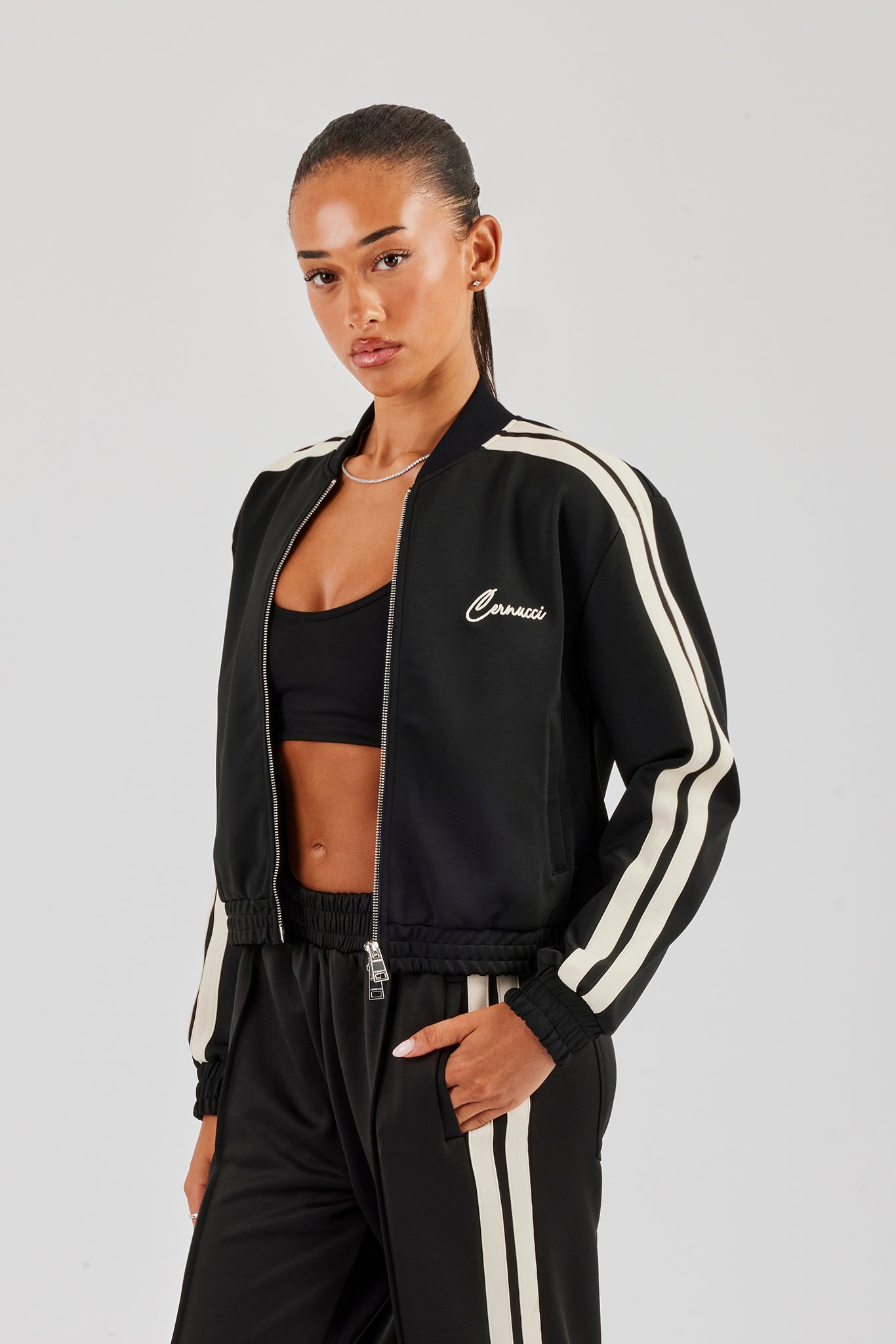 Taping Bomber Jacket - Black