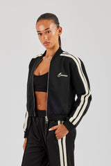 Bomberjacke mit Streifen - Schwarz