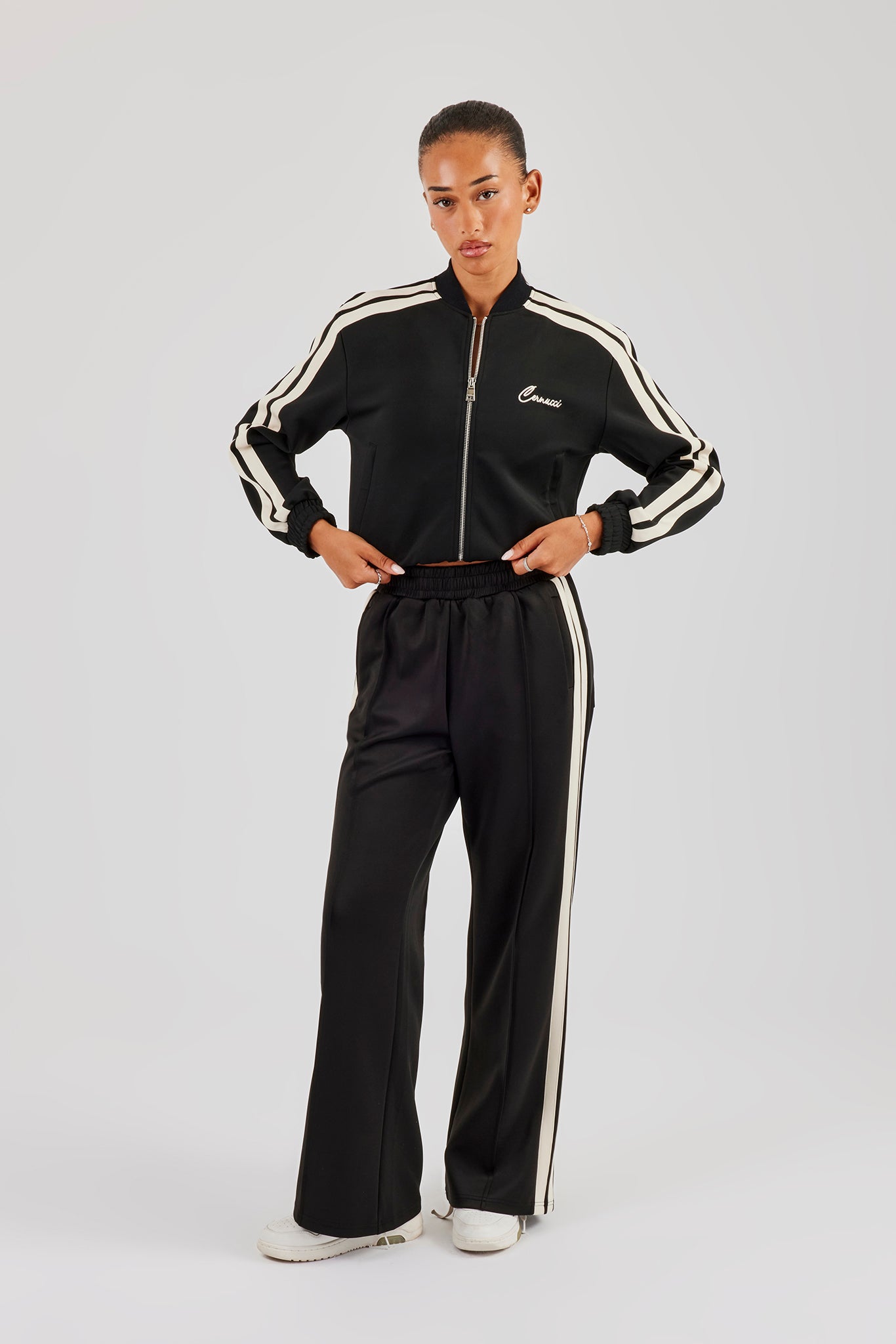 Taping Bomber Tracksuit - Black