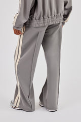 Taping Wide Leg Track Pant - Grey
